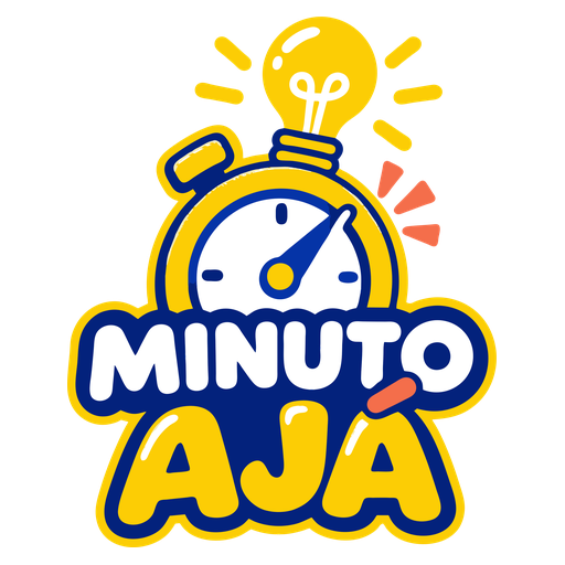 Logo de Minuto Ajá: un cronómetro amarillo con una bombilla encendida